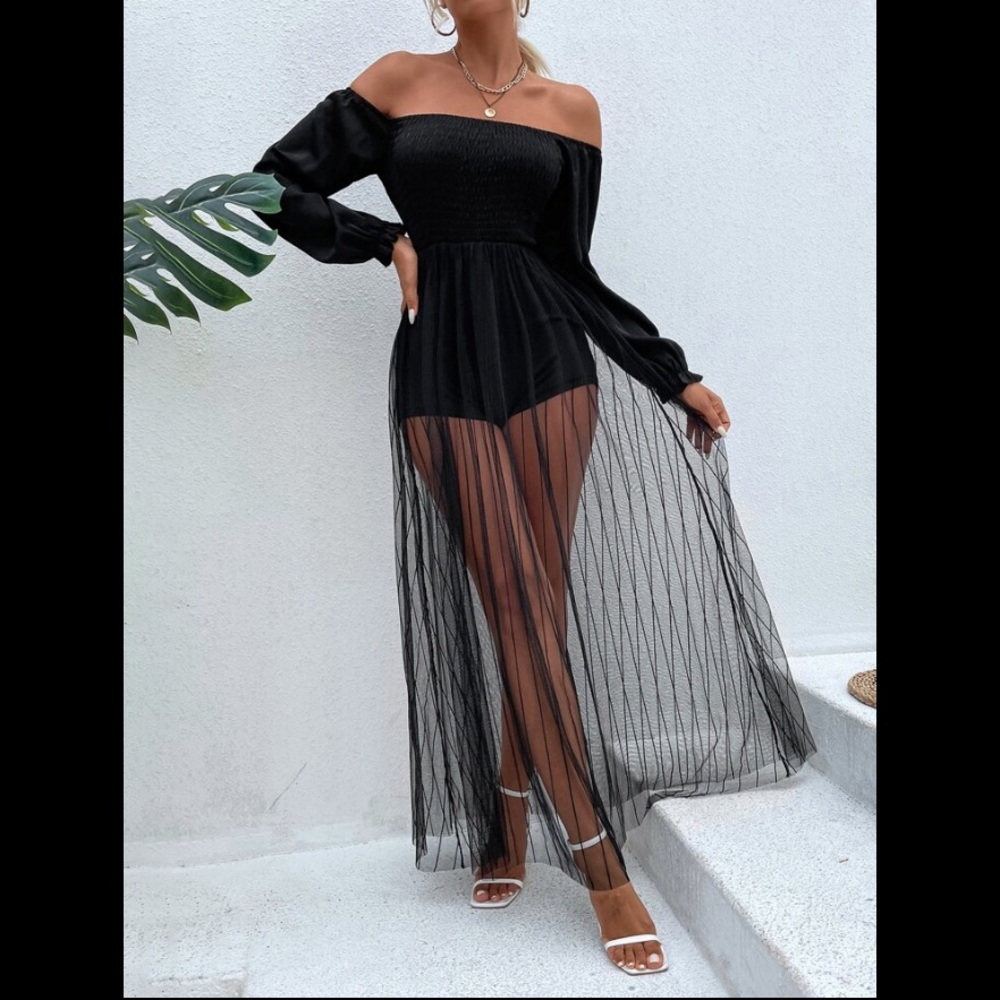 🔥Off Shoulder Maxi Romper - Picture 4 of 6